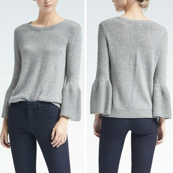 Banana Republic Sweaters - Banana Republic Grey Bell Sleeve Sweater